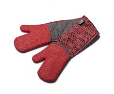 Zeal Gants de Cuisine Double en Silicone, très résistants, Coton, Red, 26 x 19 x 26 cm