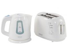 Igenix IGPK05 Ensemble de petit-dÃ©jeuner, bouilloire et grille-pain Ã 2 tranches Blanc Bouilloire et grille-pain 2 tranches blanc