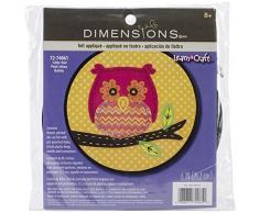 DIMENSIONS Apprendre-A-Craft Chouette chevêche Appliques Feutre Kit-6Rond