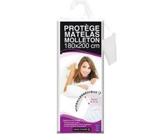 Soleil dOcre 624610 Flanelle ProtÃÅ¡ge Matelas Molleton Coton Blanc 180 x 200 cm