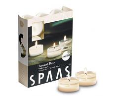 Spaas 24 Claires Parfumées Cire de Paraffine Gobelet Plastique Blanc D 38 mm x H 19 mm