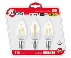 Century box3-inm1 â 041427 enchantement Bougie LED, culot e14, 4 W, 2700 K, 480 lm, aluminium, blanc, set de 3 pièces