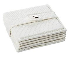 SIGNATURE HOME COLLECTION AP-183-A10 Lot de 6 Dessous de Verre Lavables Aspect Peau de Serpent Couleur crème 10 x 10 x 3 cm