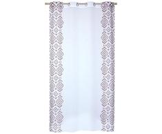 HomeMaison Voilage en Etamine ImprimÃ© Esprit Ethnique, Polyester, Figue, 240x140 cm