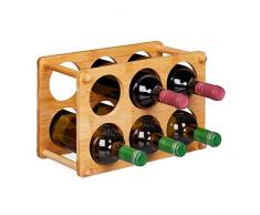 Relaxdays 10028815 EtagÃ¨re, 6 Bouteilles, Support Cuisine, Cave, Salon, Rangement Ã vin 21x32x18,5 cm, Nature