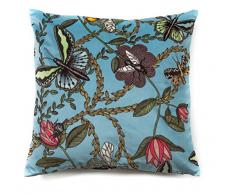 Nadja Wedin design Les Insectes et Papillons en Velours Turquoise â Housse de Coussin 48 X 48 cm