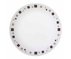 CORELLE 26 cm en Verre Vitrelle Assiette Motif géométrique, Verre, Marron, 22 x 22 x 2.3 cm