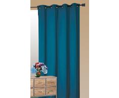 HomeMaison Rideau Isolant Thermique, Polyester, Pétrole Turquoise, 140x260 cm