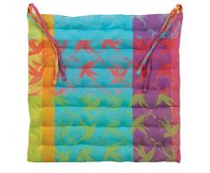 Garnier-Thiebaut MILLE COLIBRIS Galette de Chaise Enduit, Coton, Antilles, 38 x 38 cm