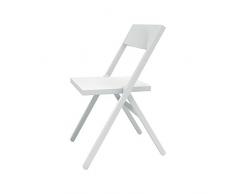 Alessi Aspn9001 Piana Chaise Pliante et Empilable en PP, Blanc et Fibre de Verre