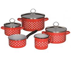 KRÃGER Karl 99503 Dresde Email Set de casseroles en émail, Ãmail, Rot, 16 x 16 x 16 cm