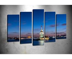 Bonamaison Peinture sur toile, multicolore, 100 x 60 cm, 5 unit - Conçu et fabriqué en Turquie