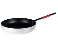 Pentole Agnelli Ligne Cookware System PoÃªle Ã©vasÃ©e Haute avec Manche Cool Radiant, Rouge 32Â cm Argent/Rouge
