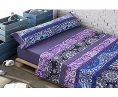 Style Loïs â Jeu de draps, algodón-poliéster, 38 x 28 x 4 cm, Couleur Bleu