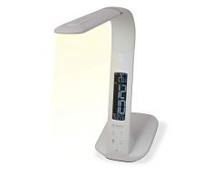Oregon Scientific TH510 Lampe LED orientable avec Horloge réveil, température, lumière Variable, Blanc