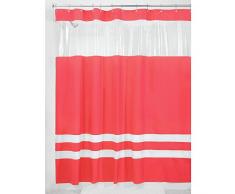 InterDesign Stripes EVA/PEVA rideau de douche - 183 -0 cm x 183 -0 cm rideau Ã©tanche pour douche et baignoire en EVA - noir/transparent