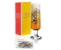 Tobias Tietchen Impossible Bottle Verre à bière en cristal 390 ml avec cinq couvercles à bière