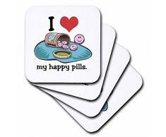 3dRose CST_102583_3 Dessous de Verre, Mutli-Colour, set-of-4-Ceramic