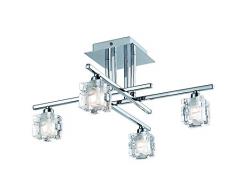 Viokef Lighting 4103000 4L Lustre Felicia, Métal/Crystal, G9, Chrome, 46 x 46 x 23