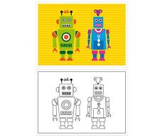 GarcÃ­a de Pou 195.02 - Sets De Table Coloriage Robot 100 G/M2 31X43 Cm CuatricromÃ­a Cellulose - 250 unitÃ©s