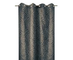 Bel Air 0400045-0004 Baies Rideau Jacquard Motif Végétal Finition Oeillets et Ourlets Acier 140 x 250 cm