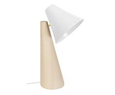 Tosel 90248 Lampe Bureau 1 Lumière, Bois/, E14, 40 W, Blanc, 25 x 42 cm