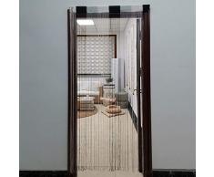 JVL Ombre Rideau de Porte 200 x 90 cm Argenté Taille Unique