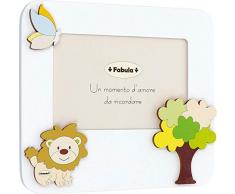 Fabula Cadre de Table laqué avec Applications en Bois Naturel « Forêt marchante » pour Photo 10 x 15 cm Horizontale, Multicolore, 10 x 15 cm
