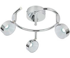 interfan plafonnier 3 lumières Chrome et cristal