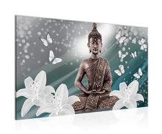 Tableau decoration murale Fleurs de Bouddha - XXL Impression sur Toile Salon Appartment 1 Parties - prÃªt Ã accrocher - 505614b