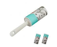 Relaxdays Lot de 2 Rouleaux de Rechange, pour enlever Les Peluches et Les Cheveux, 105 Feuilles, Blanc, polypropylÃ¨ne, Papier