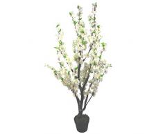 Leaf Design UK Fleurs artificielles RÃ©alistes en Pot en Soie Cerise Blanche 120 cm
