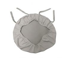 La Housse en Popeline chiavary Coussin de Chaise Lin, Polyester, Gris lumière, Lot de 4