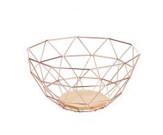 AmazonBasics Panier Ã fruit en fil mÃ©tallique sur socle en bois