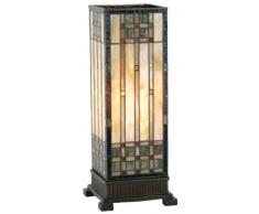 Lumilamp 5LL-9221 Lampe de table Tiffany Style 18 x 45 cm 1 x E27 max 60 W Verre coloré décoratif fait main avec abat-jour en verre