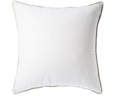Belssia Coussin de Chaise, Coton et Laine, Blanc et Vif Caramel, 55Â x 8Â x 55Â cm