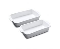 WM TSET182 Bartleet & â¿Sons 1750 Lot de 2 Plat à rôtir traditionnel en porcelaine Blanc 32 x 18 cm / 34 x 20 cm