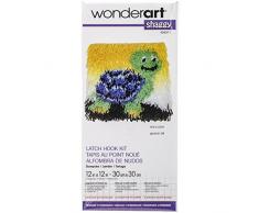 Spinrite Polyester mélangée à poils longs Kit de tapis crocheté 12 x 12, Slowpoke