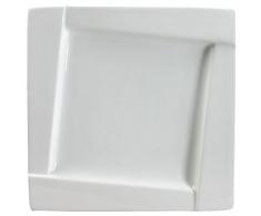 Dajar kubiko Assiette Ã Dessert carrÃ© 20Â cm Ambition, Porcelaine, Blanc, 20Â x 20Â x 2Â cm