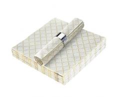 SERVIETTES DE TABLE MOLLETONNÃES JETABLES | FabriquÃ©es en Europe | pour dÃ®ners et mariages chics | 16 pcs | Ivoire