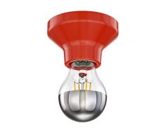 ledscom.de LED plafonnier Elektra Porcelaine Rot avec E27 Ã tÃªte Miroir Ampoule 300lm Blanche-Chaude