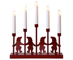 Star 166-01 Nisse Chandelier 5 Lumières 15,0 W E10 Rouge 32 x 29 x 6 cm