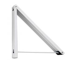 Porte Cintre Mural, Métal, Blanc, 28 x 2,5 cm