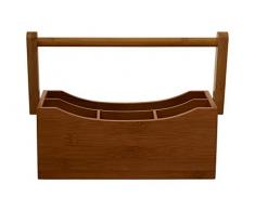 Premier Housewares Porte-ustensiles de Table 4 Sections en Bambou Marron