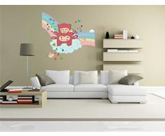 pinkelephant Autocollant Mural pour Enfants Les Clm023Â RigoloÂ âÂ Little MonsterÂ âÂ Ange avec OiseauÂ âÂ Sticker Mural 70Â x 65Â cm