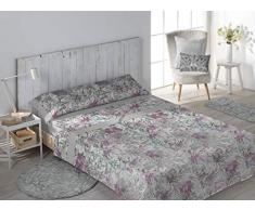 SECANETA Stilia Parure de lit 3 piÃ¨ces avec Drap-Housse, Drap Plat et taie doreiller Mauve 180 x 190/200 cm