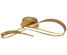 Näve Leuchten Plafonnier LED Gold Leaf, métal, or, 63 x 17 x 15 cm
