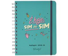 Mr Wonderful Agenda Ligne rotu Semaine Vista 18 â 19 aujourd Hui être Que soi en Portugais, Vert, Dimensionsâ¯: 15 x 19,5 x 2 cm
