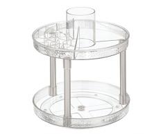 iDesign 54940EU Table tournante à 2 Niveaux, Plastique, Transparent/Satin, 12,1 x 24,1 x 25,4 cm