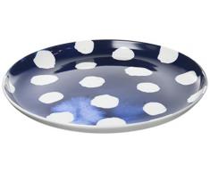 R2S 1715INDI Assiette Dessert 21 cm Bone China Blanc/Bleu 21x21x3 cm